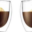 Bodum 8oz Pavina Double Wall Glasses, High Heat Borosilicate Glass, Set of 2, Clear