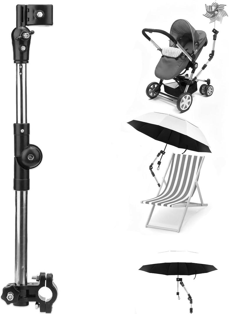 Umbrella Mount Holder, 360° Adjustable Umbrella Holder for Stroller, Hole Diameter,Umbrella Clamp Bike Umbrella Stretch Mount Stand Holder for Baby Stroller, Wheelchair, Walker, Rollator