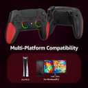 IWGAME Wireless Controller for PS-5/PC, Hall Effect Joysticks & Triggers Gaming Controller with Programmable/Remap/Turbo/LED Light Functions, 3.5MM Headphone Jack, Dual Vibration(Black)
