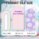 Chunful 3 Pcs Blue Dog Birthday Arch Backdrop Cover Photo Background Decor 2-Sided Round Top Cartoon Themed Backdrop Arch Cover for Baby Shower Birthday Party Decor 6 ft/5 ft/4 ft (Pink-Purple)