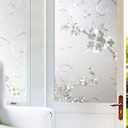 Frosted Privacy Window Film, No-Glue Stained Glass Window Decor/Privacy Protection/Heat Control/Anti UV, Iron Flower Stained Glass Static Cling for Home/Office, 23.5x118 inch
