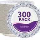 Disposable Paper Plates 8.5 Inch 300 Count, Soak Proof and Cut Resistant Heavy Duty Paper Plates Bulk for Parties, Picnics, Camping, and Everyday MealsAmazon's Choice