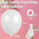 KAWKALSH Pearl White Balloon 110pcs, 12 Inch Thickened Latex Party Balloons Helium Bright Color for Birthday Baby Shower Wedding Party Supplies Arch Garland Decoration