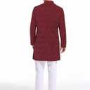 Runcati Men's Kurta Sherwani Coats Kaftan Indian Ethnic Royal Suits Mandarin Collar Wedding Festive Party Blazer (Red) Large