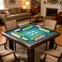 17.5 Inch Scalloped Acrylic Mahjong Racks with Magnetic Pushers, 4 Colors