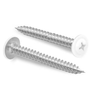 #8 x 1-1/2" Truss Head Fast Self Tapping Screws, Alloy Steel Wood Screws, White Head, 100 PCS