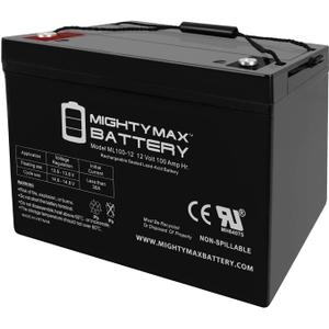 ML100-12 - 12 Volt 100 AH, Internal Thread (INT) Terminal, Rechargeable SLA AGM Battery, 1 Count (Pack of 1)