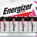 Energizer MAX 9V Batteries (4 Pack), 9 Volt Alkaline Batteries