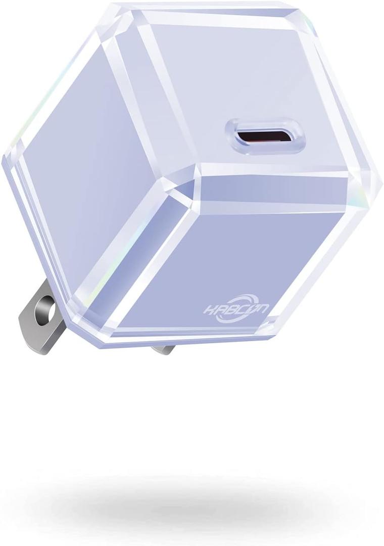 2 x USB C Charger Block 20W for iPhone 16/16 Pro/16 Pro Max/16 Plus/16e 15/15 Plus/15 Pro/15 Pro Max/14/14 Pro/14 Pro Max/13/13 Mini/13 Pro/13 Pro Max, PD 3.0 Compact Fast Charging, No Cord/Lavender