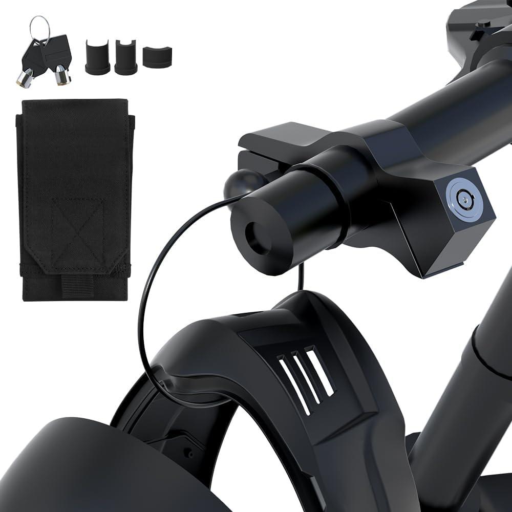 Helmet & Motorcycle Lock Combo - Brake Lock Anti-Theft for Mopeds, Motorbikes, ATVs, Dirt Bikes & Street Bikes (Black)