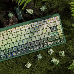 Keymatic Green Frog Keycap Set, PBT Custom Keycaps,131 Cute Keycaps for Mechanical Keyboard, OEM Keycap for Mechanical Keyboard Compatible with ANSI/ISO,TKL, Full-Sized Layout (Only Key caps Set)
