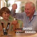 Piggy Bank for Kids Boys Girls, Wooden Large Letter Piggy Bank Alphabet Money Bank with Initial V, Coin Bank Fun Gifts for Birthday, Christmas, Festival, Baby Shower