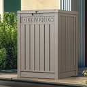 YITAHOME Outdoor Package Delivery Storage Box 51 Gallon, Secure Lockable Resin Package Delivery Container, Deck Box for Porch & Curbside, Brown (Taupe)