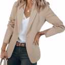 Cicy Bell Womens Casual Blazers Open Front Long Sleeve Work Office Suit Jackets Blazer (Beige, S)
