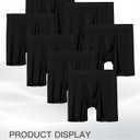 youlehe Men's Underwear Soft Bamboo Viscose Boxer Briefs Stretch Trunks Pack (Black, XXL)