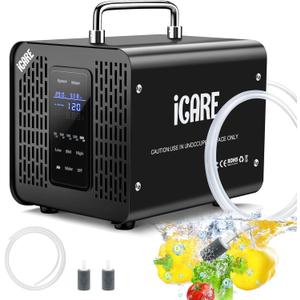 Ozone Generator 60,000mg/h & Ozone Generator Water 1000 mg/h High Capacity Smart Ozone Machine Odor Removal Commercial Ozone Odor Eliminator for Home, Smoke, Pet Odor, Car, Cleaning Fruits, Vegetables