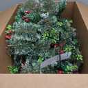 Outdoor Christmas Tree Frosted Urn Filler 2 Set, Pre-lit Artificial Xmas Tree with Cones & Red Berries, Small Christmas Tree with 70 Warm Lights