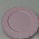 Koyal Wholesale 13" Set of 12 Matte Blush Pink Beaded Scallop Charger Plates, Antique Finish, Bulk Acrylic Plastic