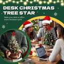 3 x Mini Christmas Tree Topper, Small Star Tree Topper for Xmas Party (2.32 Inch, Glitter Red)