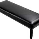 PU Leather Soft Stretch Dining Bench Cover, Removable Washable Protector for Gray Living Room, Bedroom, Kitchen Bench