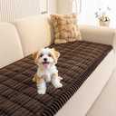 MEETSKY Couch Cover for Dogs Washable, Non Slip Chocolate Couch Covers for 3 Cushion Couch Sofa Pet Friendly, Soft Sofa Cover Furniture Protector Covers, Dog Mat for Couches, 27.6" x 70.9"