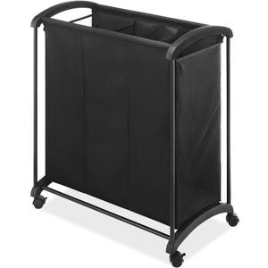 Whitmor 3 Section Laundry Sorter with Wheels - Black