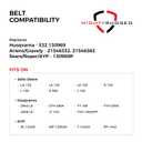 532130969 592855201 130969 Craftsman Drive Belt Replacement, 92.5", Heavy-Duty, Durable, Aramid Cord, Replacement Belt for AYP Husqvarna YTH24V48 YT3000 YTH2348 532 13 09-69, 21546332, 21546382