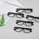 Eyekepper Vintage Reading Glasses for Men - 5 Pack Spring Hinges Classic Readers - Black Frame +1.75