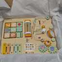 Wooden Baby Walker with Wheels, Push Walker with Baby Activity Center, Montessori Walking Toy for Girls Boys, Ajustable Speed & Height Activity Toy for Toddler Learning to Walk 12+ Months (Natural)