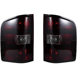 Tail Lights compatible with 2007-2014 Chevy Silverado 1500 2500HD 3500HD(2007 New Body Style only), 2007-2013 GMC Sierra 3500HD;1 Pair(Left+Right), (Dark Red With Bulbs)