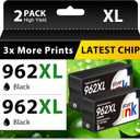 Starink 962 962XL Ink Cartridges Black for HP962XL/962 Ink Replacement for HP 962XL Ink Cartridges Combo Pack Work for HP Officejet Pro 9010 Ink 9015 9020 9018 Printers Ink (2 Black, 962 XL Black Ink)