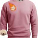 Boladeci Men's Full Sherpa Lined Crewneck Sweatshirts Heavy-weight Fleece Pullover Thick Thermal Long Sleeve Cotton (XX-Large, Pink)