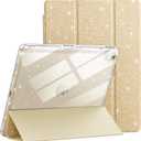 JETech Glitter Case for iPad Air 11-Inch M4/M3/M2 (2026/2025/2024), iPad Air 5/4 (2022/2020 5th/4th) with Pencil Holder, Cute Sparkly Slim Cover for Kids and Girls, Shiny Clear Back Shell (Gold)
