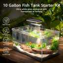 Vimvins 10 Gallon Glass Small Fish Tank with Filter Light and Lid, Aquarium Starter Kit