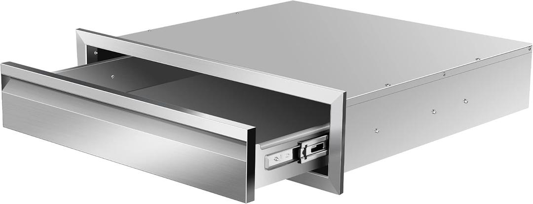 Outdoor Kitchen Drawers 24" W x 6.5"H x 23"D Single BBQ Drawers Stainless Steel Built-in Drawer for Outdoor Kitchen Island, Patio Grill Station