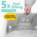 Stainless Steel Litter Box | XL Enclosed Cat Litter Boxes with Lid for Big Cats | High Sided, Anti-Urine Leakage | Non-Stick Bottom & Includes Litter Mat & Metal Scoop