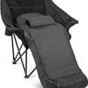 Warm-U-FEET Oversized Fully Padded Camping Chair with Foot Pocket, Insert Hand Warmer for A DIY Heated Chair, Heavy Duty Comfort Sports Chair, for Adults, Winter, Ice Fishing, Hunting, RV, 400 LBS