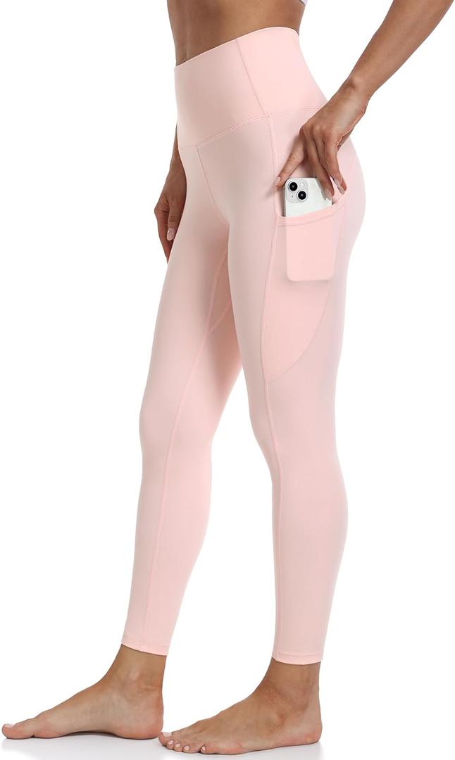 YUNOGA Women's High Waist Buttery Soft Athletic Yoga Pants 25" Inseam Leggings with Pockets