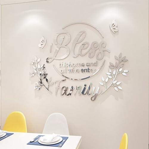 Bless This Home Wall Art - Living Room & Kitchen Wall Decor - Silver 39.4x30.3in