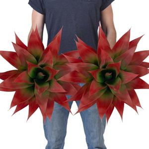 2 Pack Artificial Fall Agave Plants 28 Inch Large Size Faux Succulent Stems Outdoor Decorating Realistic UV Resistant Tropical Plant Plantas Artificiales Decorativas Grandes - 29 Leaves, Red
