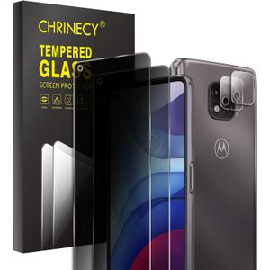 [4 Pack] 2 Pack Privacy Screen Protector for Motorola Moto G Power 2021 with 2 Pack Camera Lens Protector, 9H Hardness Tempered Glass Screen Protector, Anti Spy Anti Peeping