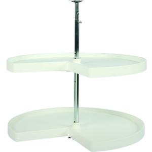 Knape & Vogt Corner Cabinet Lazy Susan, 2-Tier Lazy Susan for Cabinet, 28-Inch 360 Turntable for Kitchen Cabinets, White