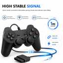 Hopevry Wired PS2 Controller | 2 Pack Compatible with Sony PS2/PS2 Slim/PS1 | PlayStation 2 Controller with Dual Vibration, Plug and Play, Ergonomic grip for extended gaming
