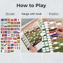 2026 Global Football Tournament Bracket Poster, 35x24" Professional DIY Match Tracker with 64 Reusable National Flag Stickers, Premium Polyester Fabric Wall Decor for Office, Man Cave & Sports Bar