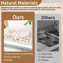 Large Stone Dish Drying Mat for Kitchen Counter,Quick Dry Stone Dishes Mats,Marbled Water Absorbing Diatomaceous Earth Drying Pad for Countertop Bottles Utensils Cups(Yellow White 24"x16"&8"x4")