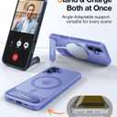TORRAS for iPhone 16 Case Translucent Blue | Strong Magnetic & Seamless Stand, Fit for MagSafe, Military-Grade Drop Protection, Sturdy Adjustable Built-in Kickstand, Slim Matte Finish 6.1''