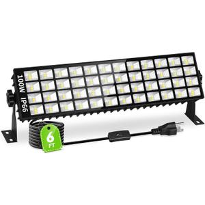 100W LED Shop Light, 11000LM Plug in Garage Light with 6FT Power Cord, IP66 Waterproof Work Bench Shop Lights for Garage, Workshop, Warehouse, Outdoor, Yard, Garden (1pc)