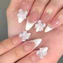 6 Packs (144 Pcs) | Reusable Press on Nails | Stick on Nails 12 Sizes-6 Styles | Cute Bow Nails
