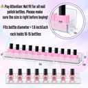 6 Pack Nail Polish Rack,Clear Acrylic Nail Polish Organizer Wall Mounted Shelf,Nail Polish Holder Organizer with Removable Anti-slip End Inserts,Clear Acrylic Shelves Nail Supplies Display 90 Bottles
