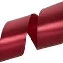 2 x 50 Yards 1 1/2 Inch Wine Red Satin Ribbon, Single Face Polyester Solid Color Craft Fabric Ribbon for Handmade Roses, Gift Wrapping, Bouquets, Wedding, Christmas, and Party Decoration